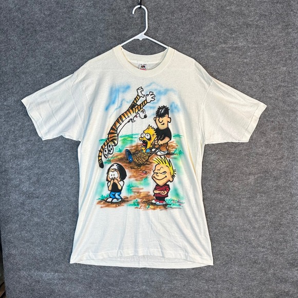 Fruit of the Loom Other - Vintage Single Stitch Calvin and Hobbes Airbrushed T Shirt Men's XL